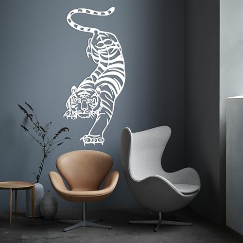 Tiger Metal Wall Art Decor Durable Wildlife Sculpture for Home