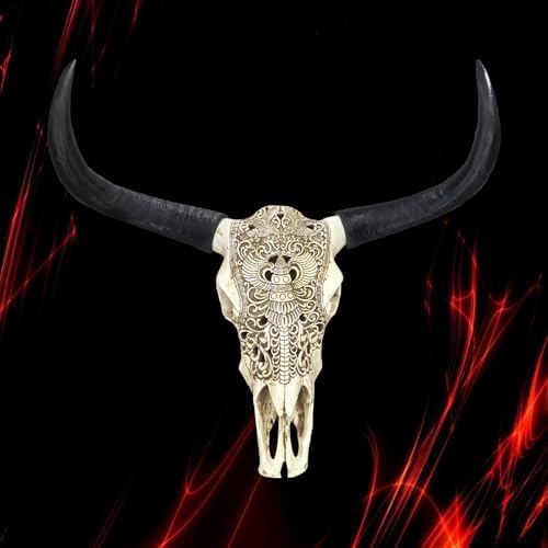 Ysjndasm Longhorn Cow Skull Wall Decor 31x24x7 Inch White