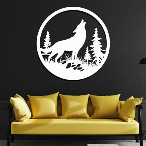 ENJOYOO Wolf Metal Wall Art 19x19in