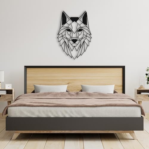 Alpha Wolf Metal Wall Art 24x18 Inches Modern Decor Sculpture