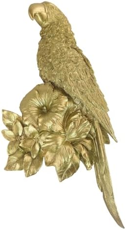 GUSFREUD Gold Parrot Wall Sculpture Unique Decor