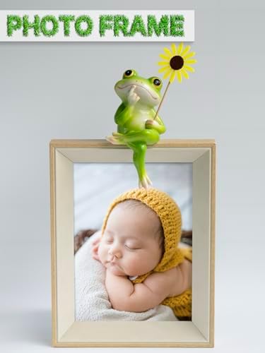 Fuzrea Funny Frog Statue with Removable Flower
