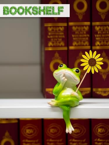Fuzrea Funny Frog Statue with Removable Flower