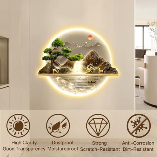 Zen Wall Art Decor with LED Light 60x72cm