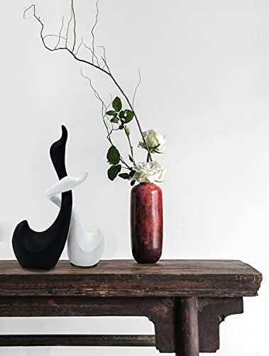 Loving Swans Decorative Pair - 9 Inch Handmade Ceramic Sculpture Set