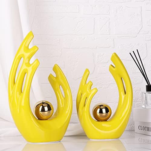 Yellow Gold 95 Inch Abstract Art Sculpture Statue