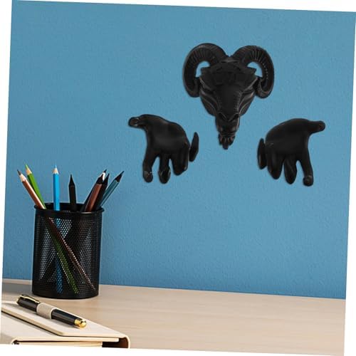PRETYZOOM Halloween Sheep Head Wall Decor Gothic Resin Skull Art