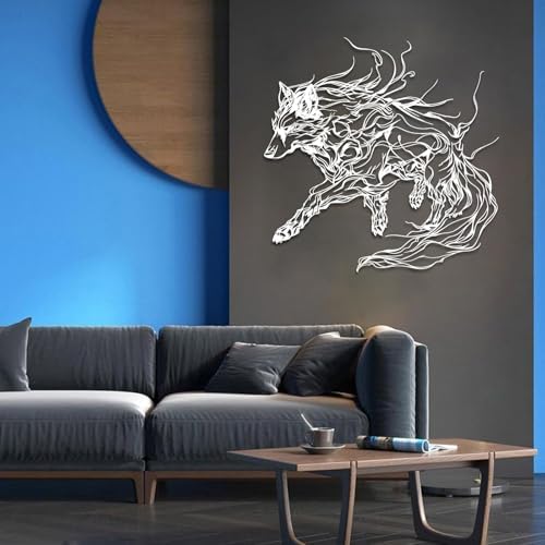 Wolf Metal Wall Art - Nature Themed Bedroom Decor