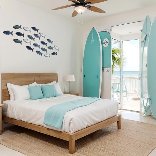 Blulu 20 Pcs Vintage Metal Fish Wall Decor