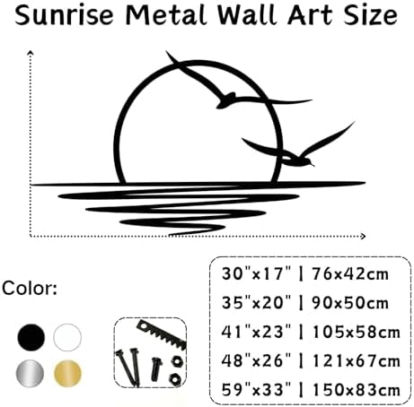 OZF Sunrise and Seagull Wall Decor Art