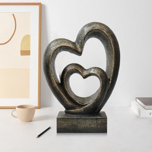 Heart Statue Decoration Romantic Sculpture for Home and Office