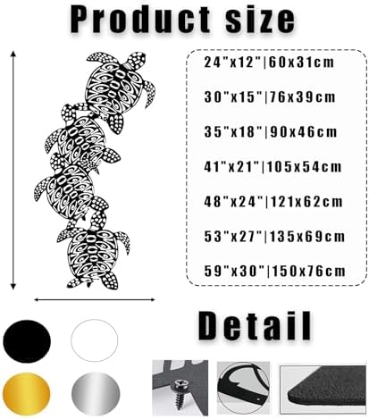 Haass Sea Turtle Metal Wall Art Decor Silver 24 x 12 in