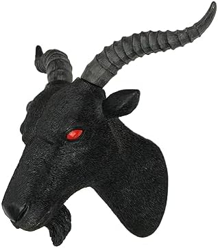 Zeckos 115 Inch Black Baphomet Goat Head Wall Sculpture