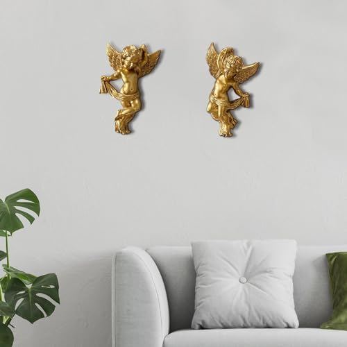 Generic Set of 2 Resin Angel Wall Sculptures