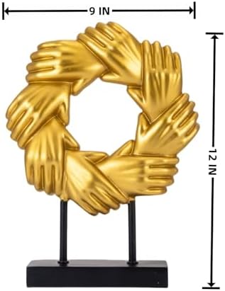 Unique Handshakes Sculpture Statue Gold Decor