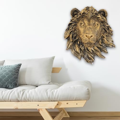 Lion Head Wall Decor - 9x7x3 Inches Sculpture