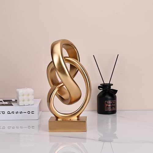 DOVDOV Abstract Gold Knot Statue for Modern Home Decor