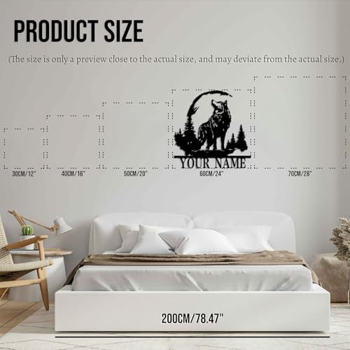 Personalized Wolf Metal Wall Art Sign