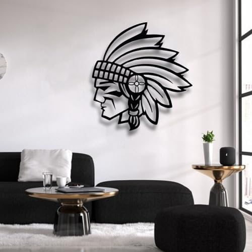 Feuwile Chief Metal Wall Art Native American Portrait