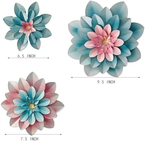 FTIJKLYE Metal Flower Wall Art Vintage Style Decor