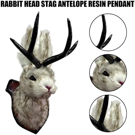 Animal Head Wall Decor with Rustic Antlers