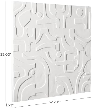 CosmoLiving by Cosmopolitan White Geometric Wall Sculpture 32x2x32