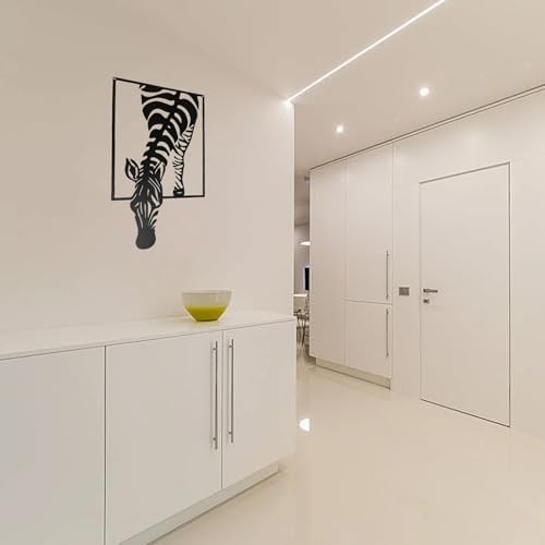 SEMMGO Black Metal Zebra Wall Sculpture Minimalist Decor