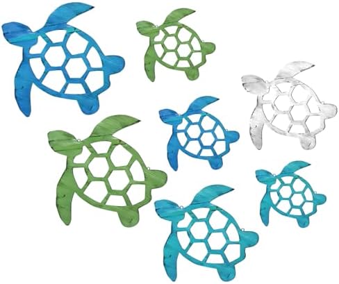 7 Pcs Metal Sea Turtle Wall Art Decor Set