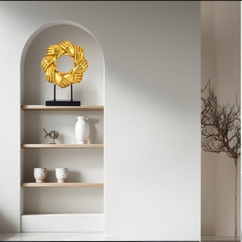 Unique Handshakes Sculpture Statue Gold Decor