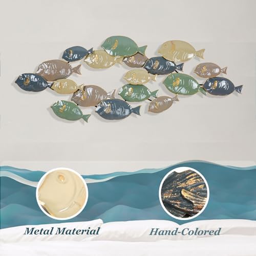 3D Fish Wall Art - Handcrafted Metal Sculpture for Ocean Themes
