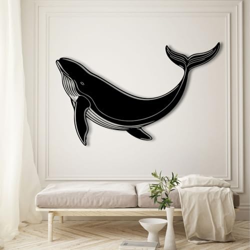 Whale Metal Wall Art for Living Room and Bedroom
