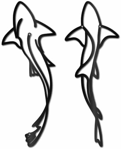 CREATCABIN Modern Black Metal Fish Wall Art
