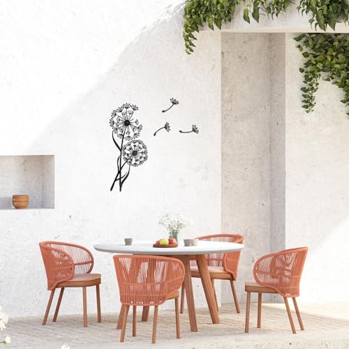 Urbraneco 4PCS Dandelion Wall Decor Black