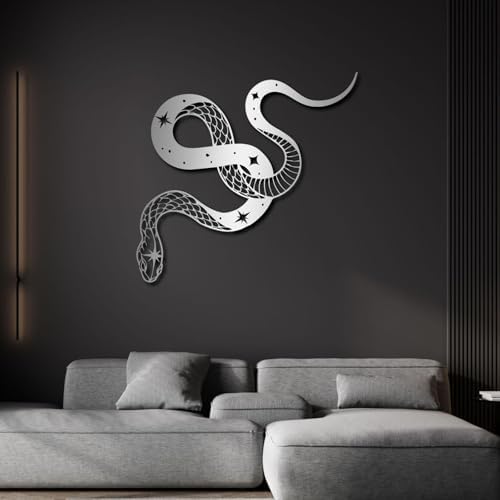 Metal Snake Wall Decor Moon Phase Design 19x18in