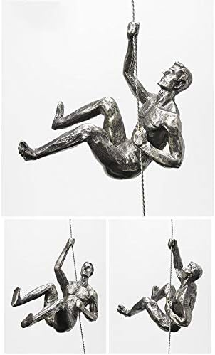 Unbound Resin Climbing Man Wall Sculpture Left Posture