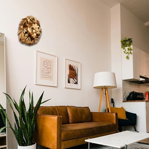 Guichifun Gold Lion Head Wall Sculpture - 143 Inch Resin Wall Decor