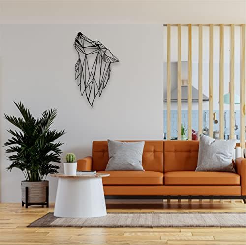DEKADRON Geometric Wolf Wall Sculpture 14x24 Inch