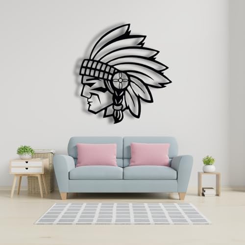 Feuwile Chief Metal Wall Art Native American Portrait