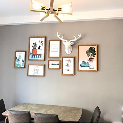 Solid Color 3D Deer Head Wall Decor for Home Office Bar Resin Animal Sculpture