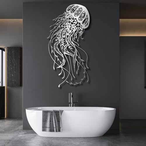 Jellyfish Metal Wall Art 3D Sculpture Elegant Decor