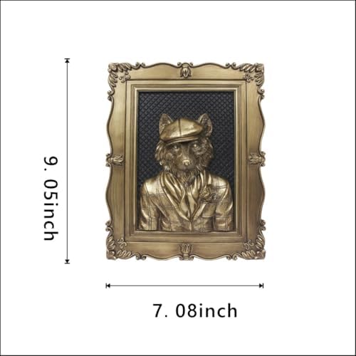 Esvinte Vintage Wall Sculpture Wolf Decor