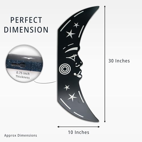 Craft and Plank 3D Floating Crescent Moon Wall Art Pack of 3 Black