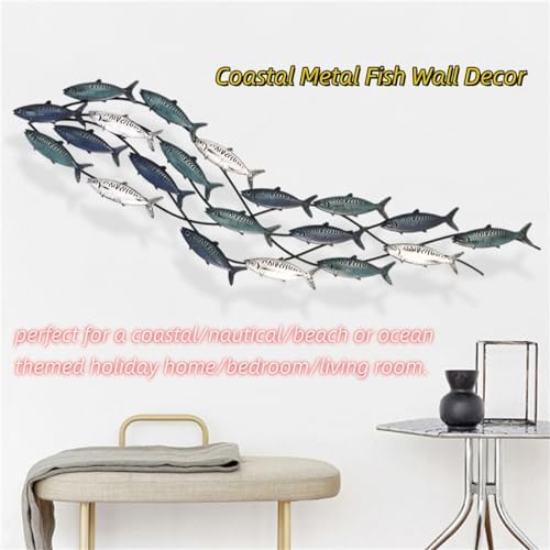 Large Metal Fish Wall Art Sculpture for Home Decor