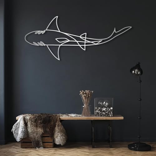 Yemwot Shark Metal Wall Art 39x16 Black