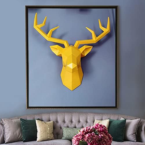 XYQXYQ Geometric Deer Head Wall Sculpture