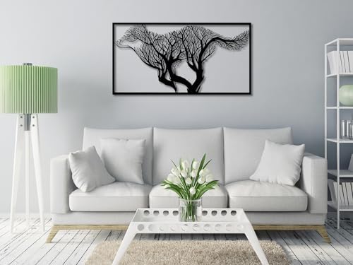 Vailla Running Wolf Wall Art Decor Wooden Branch Sculpture
