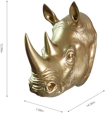 Hi-Line Gift Ltd Rhino Head Wall Sculpture Gold