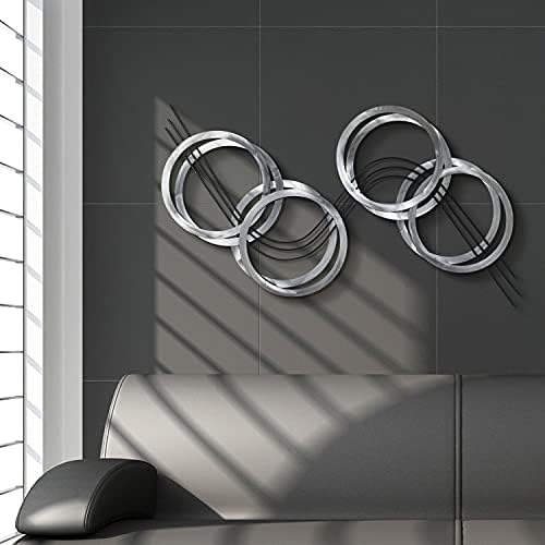 Empire Art Direct Flowing Wall Art Hand Painted Etched Metal Sculpture 469 x 252 x 12 Grey Metallic