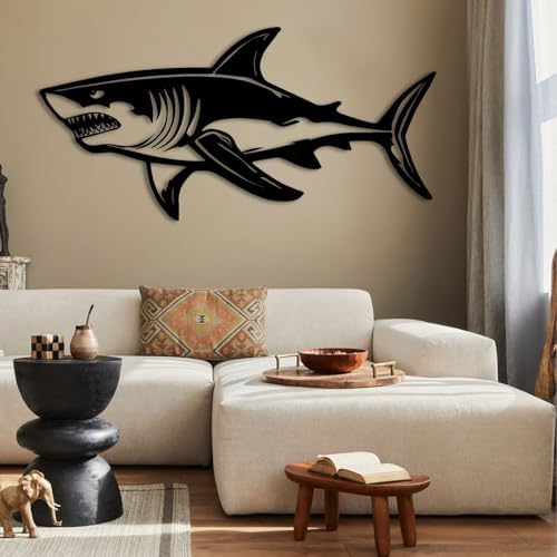 ENJOYOO Metal Wall Art Shark 19x9in