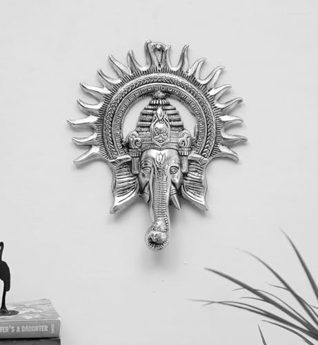 IS4A Silver Ganesha Wall Hanging Idol for Prosperity and Good Luck